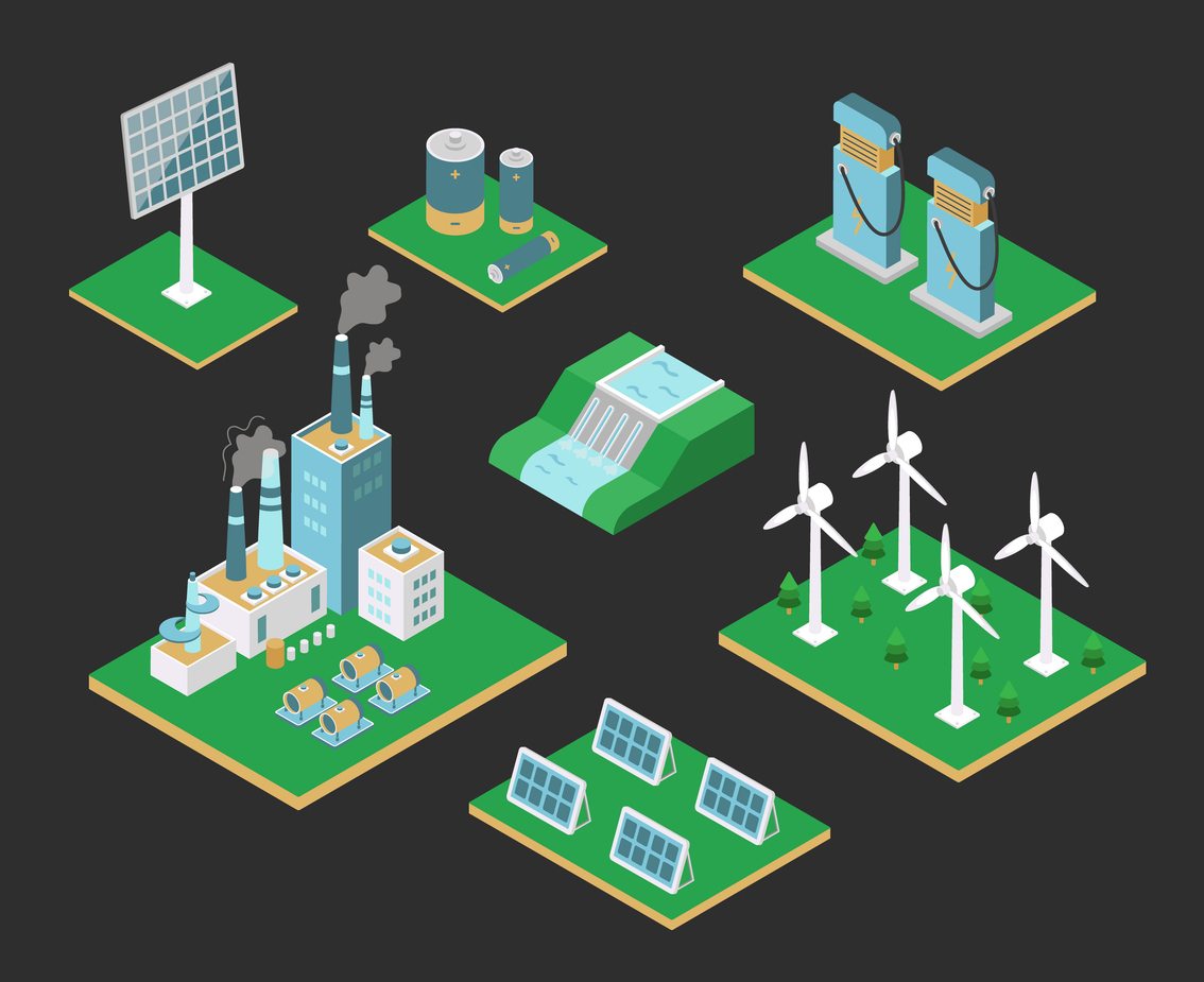 Several alternative energy sources